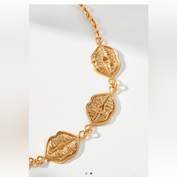 Muza Lip Detail Choker Necklace Anthropologie - Picture 2 of 3